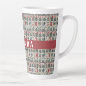Mahjong Tegels Pattern Personalized Latte Mok (Rechts)