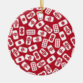 Mahjong Tegels Vrolijk kerstfeest Keramisch Ornament (Voorkant)