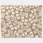 Mahjong tegels wit op de bruine Fleece Blanket Deken (Voorkant (Horizontaal))