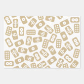 Mahjong tegels witte bruine en zwarte combinatie inpakpapier vel (Voorkant 2)