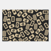 Mahjong tegels witte bruine en zwarte combinatie inpakpapier vel (Voorkant)