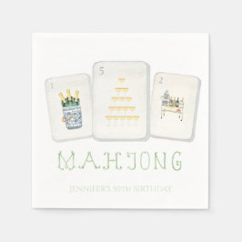 Mahjong Tile Napkins for Preppy Mahjong Party Servet