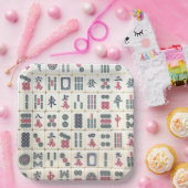 Mahjong Tiles Papieren Bordje (Feest)