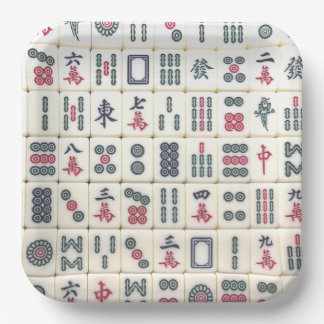 Mahjong Tiles Papieren Bordje