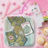 Mahjong Tiles Papieren Bordje (Feest)