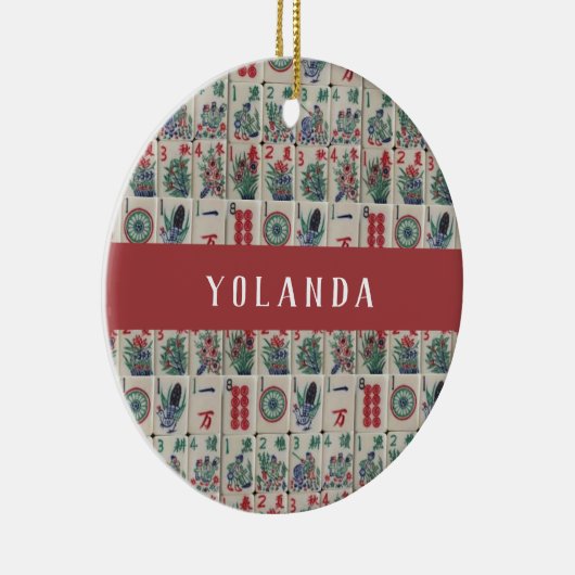 Mahjong Tiles Pattern Persoonlijke keramische oran Keramisch Ornament (Rechts)