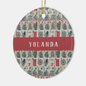 Mahjong Tiles Pattern Persoonlijke keramische oran Keramisch Ornament (Links)