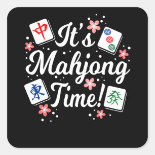 Mahjong Time for All Mahjong Queens & PLayers Vierkante Sticker