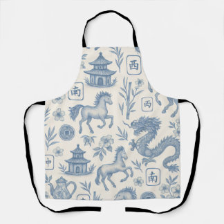 Mahjong Toile - Year of the Horse Apron Schort