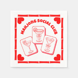 Mahjong Valentine's Party Cocktail Servet