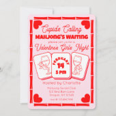 Mahjong Valentine's Party Cupid Invitation (Devant)