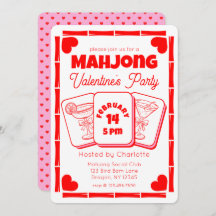 Mahjong Valentine's Party Invitation