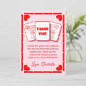 Mahjong Valentine's Pink Thank You Card Kaart (Staand voorkant)