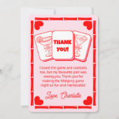Mahjong Valentine's Pink Thank You Card Kaart (Voorkant)