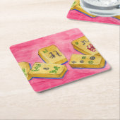 Mahjong Vierkante Kartonnen Onderzetter (Schuin)