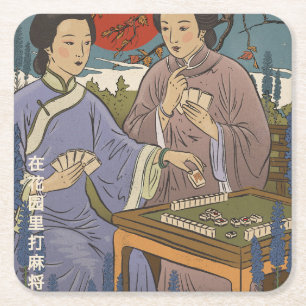 Mahjong Vierkante Kartonnen Onderzetter