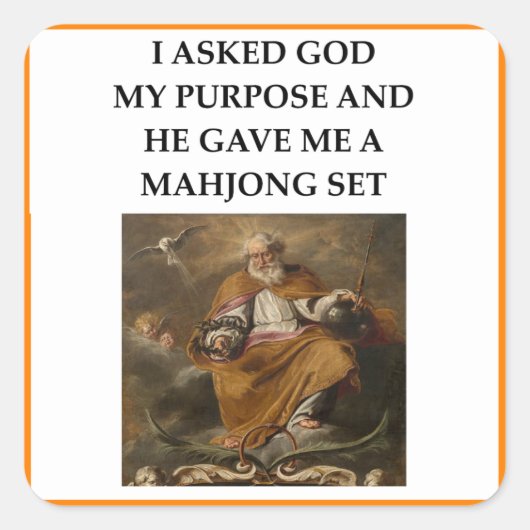 MAHJONG VIERKANTE STICKER (Voorkant)