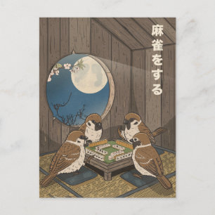 Mahjong vogels spel spelen feestdagenkaart
