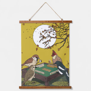 Mahjong vogels spel spelen  hangend wandkleed