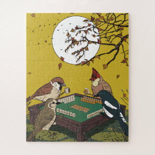 Mahjong vogels spel spelen legpuzzel