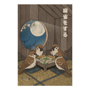 Mahjong vogels spel spelen  perfect poster