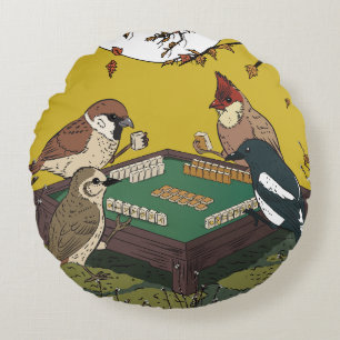 Mahjong vogels spel spelen rond kussen