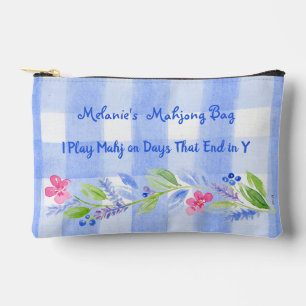 Mahjong Watercolor Bloem Check Rits Tile Dobbelste Etui