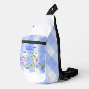 Mahjong Waterverf Bloem Geruite Ritssluiting Dobbe Sling Bag