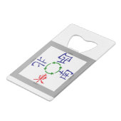 mahjong winds indicator kredietkaart flessenopener (Achterkant Gekanteld)