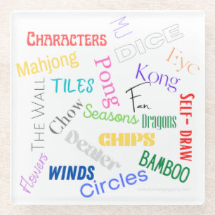 Mahjong Words Onderzetter Glazen Onderzetter
