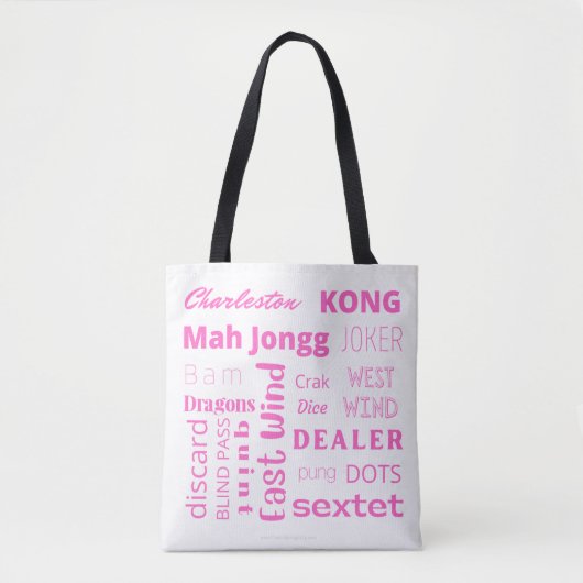 MahJongg Canvas tas in roze (Voorkant)