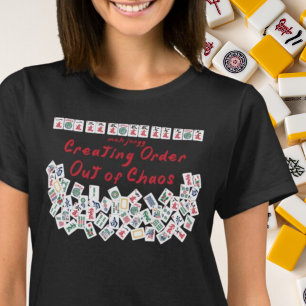 MahJongg Creëer Orde uit Chaos Black T-shirt
