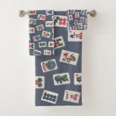 MahJongg mosaïques design sur bleu foncé (En situation)