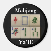 Mahjongmagneet grappig met bamboe tegels