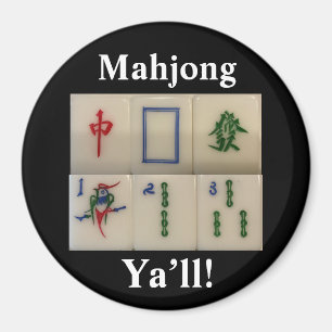 Mahjongmagneet grappig met bamboe tegels magneet