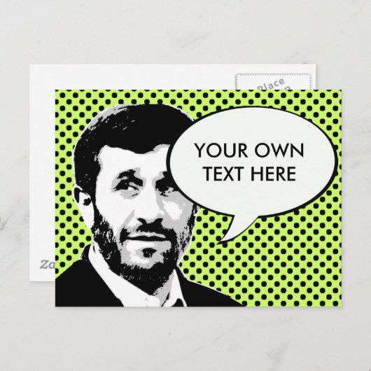 Mahmoud Ahmadinejad Briefkaart (Voorkant / Achterkant)