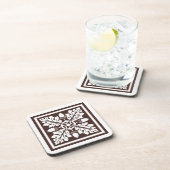 Mahogany Acorn en Leaf Tile Design Drankjes Onderzetter (Rechterzijde)