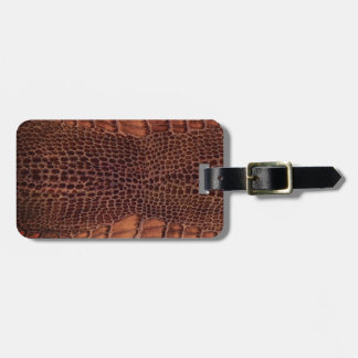 Mahogany Alligator Klassiek Reptielenleer (Faux) Bagagelabel