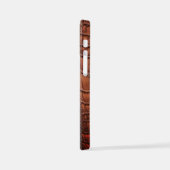 Mahogany Alligator Klassiek Reptielenleer (Faux) iPhone Hoesje (Linkerkant)