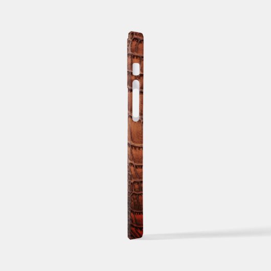 Mahogany Alligator Klassiek Reptielenleer (Faux) iPhone Hoesje (Linkerkant)