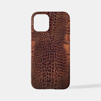 Mahogany Alligator Klassiek Reptielenleer (Faux) iPhone 12 Mini Hoesje
