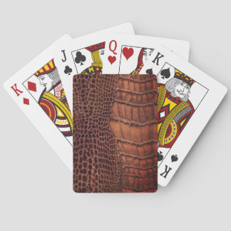 Mahogany Alligator Klassiek Reptielenleer (Faux) Pokerkaarten
