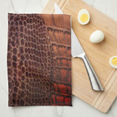 Mahogany Alligator Klassiek Reptielenleer (Faux) Theedoek (Quarter Fold)