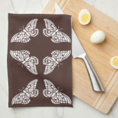 Mahogany Arts and Crafts Butterflies Theedoek (Quarter Fold)