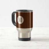 Mahogany Pinstripe monogramme simple Mug (Devant gauche)