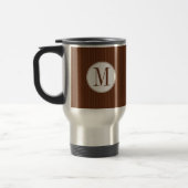 Mahogany Pinstripe monogramme simple Mug (Gauche)