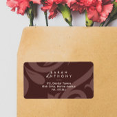 Mahogany Red Damask Classique Mariage Étiquette de