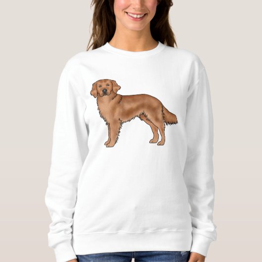 Mahogany Red Golden Retriever Schattige Cartoon Do Trui (Voorkant)