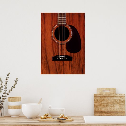 Mahogany Top Acoustic Guitar Poster (Keuken)