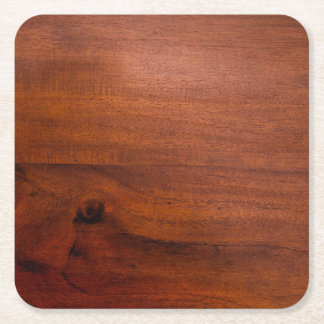 Mahogany Wood Surface Vierkante Kartonnen Onderzetter